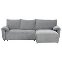 ECKSOFA in Cord Grau  - Schwarz/Grau, Konventionell, Kunststoff/Textil (266/180cm) - MID.YOU