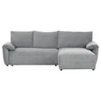 ECKSOFA Grau Cord  - Schwarz/Grau, KONVENTIONELL, Kunststoff/Textil (266/180cm) - Carryhome