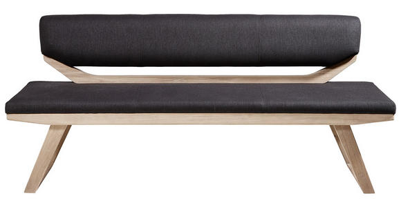 SITZBANK Webstoff Anthrazit - Eichefarben/Anthrazit, Natur, Holz/Textil (210/81/56cm) - Linea Natura