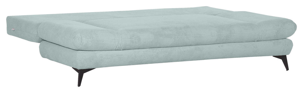 SCHLAFSOFA Cord Mintgrün  - Schwarz/Mintgrün, KONVENTIONELL, Textil/Metall (200/78/95cm) - home24