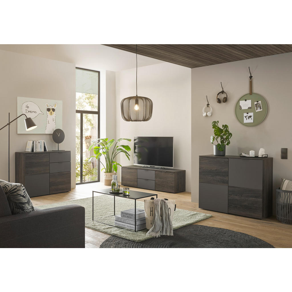 Thumbnail - Mid.you Kommode, Grau, Holzwerkstoff, 2 Fächer, 100x84x38 cm, Beimöbel erhältlich, Wohnzimmer, Kommoden & Sideboards, Ko...