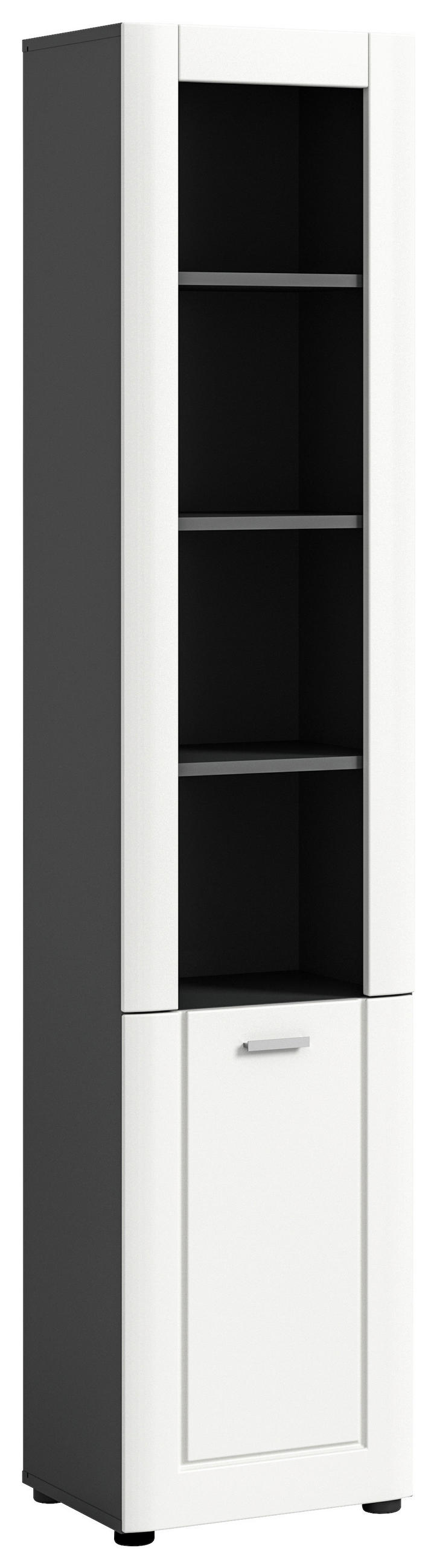 HOCHSCHRANK 40/188/34 cm  - Schwarz/Weiß, MODERN, Holzwerkstoff/Kunststoff (40/188/34cm) - MID.YOU