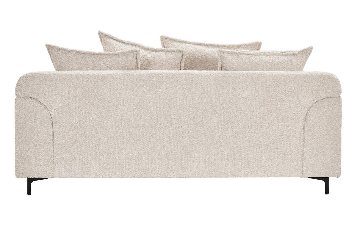 2,5-SITZER Chenille Elfenbein  - Elfenbein/Schwarz, KONVENTIONELL, Textil/Metall (200/84/99cm) - Carryhome