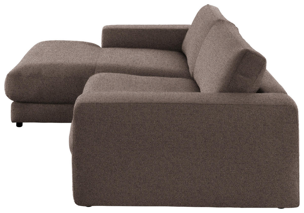 ECKSOFA in Flachgewebe Braun  - Schwarz/Braun, Design, Kunststoff/Textil (190/270cm) - Lomoco