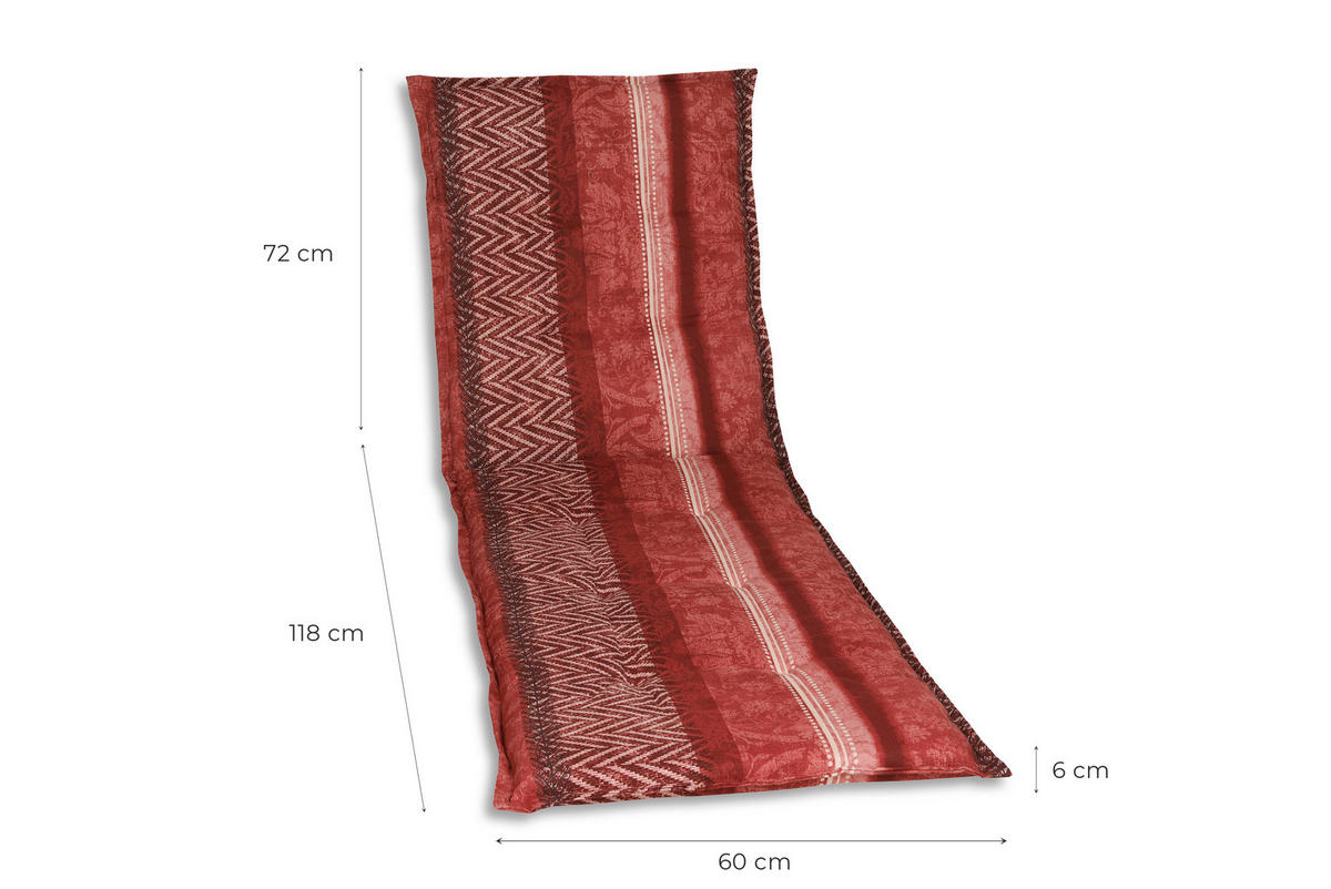 LIEGENAUFLAGE Graphik  - Rot/Schwarz, Basics, Textil (60/6/190cm)