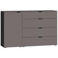 SIDEBOARD  in 135/87/43 cm  - Dunkelgrau/Schwarz, Design, Glas/Holzwerkstoff (135/87/43cm) - Jutzler