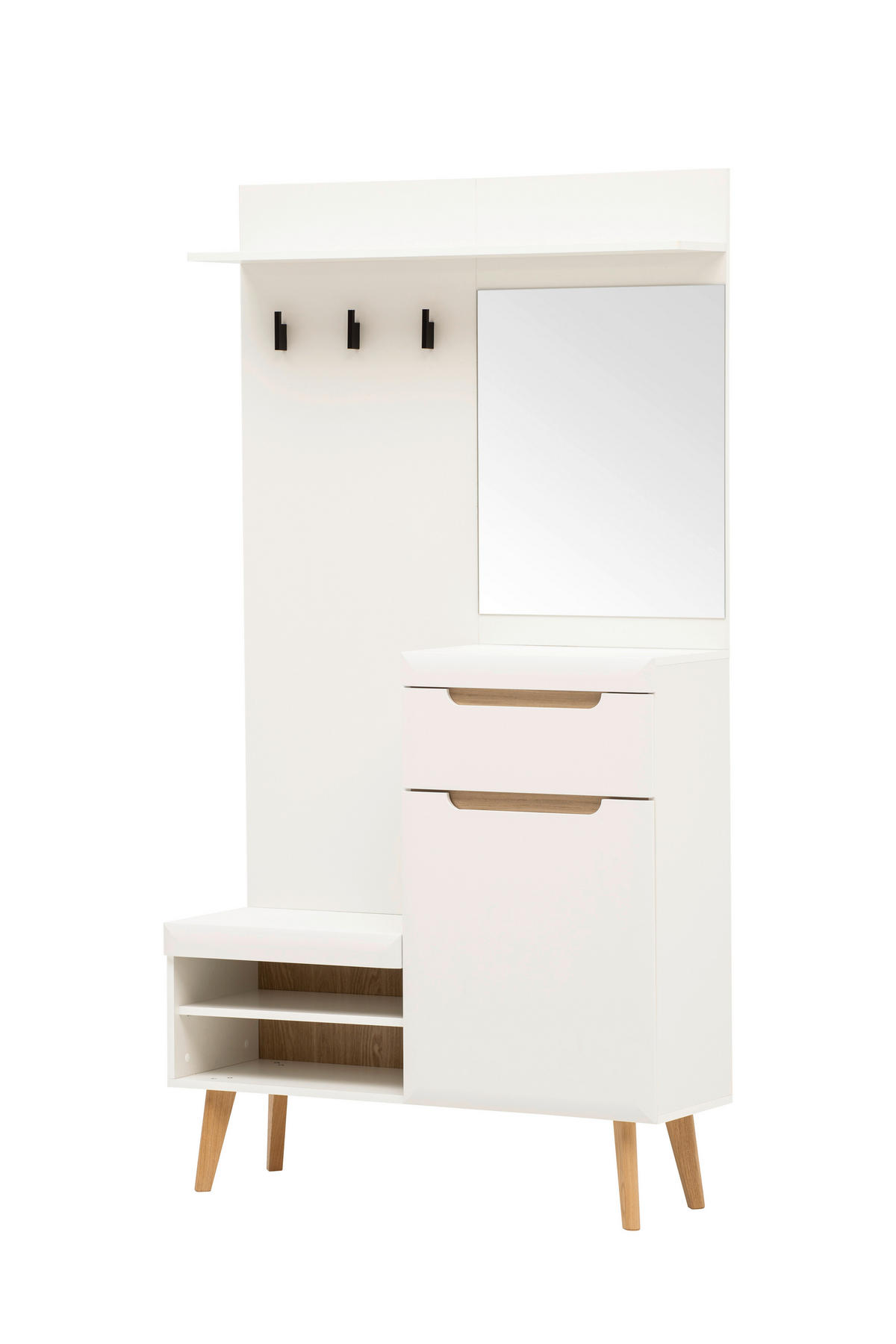 GARDEROBE  in 107/197/34 cm  - Eichefarben/Weiß, Design, Holzwerkstoff (107/197/34cm) - MID.YOU