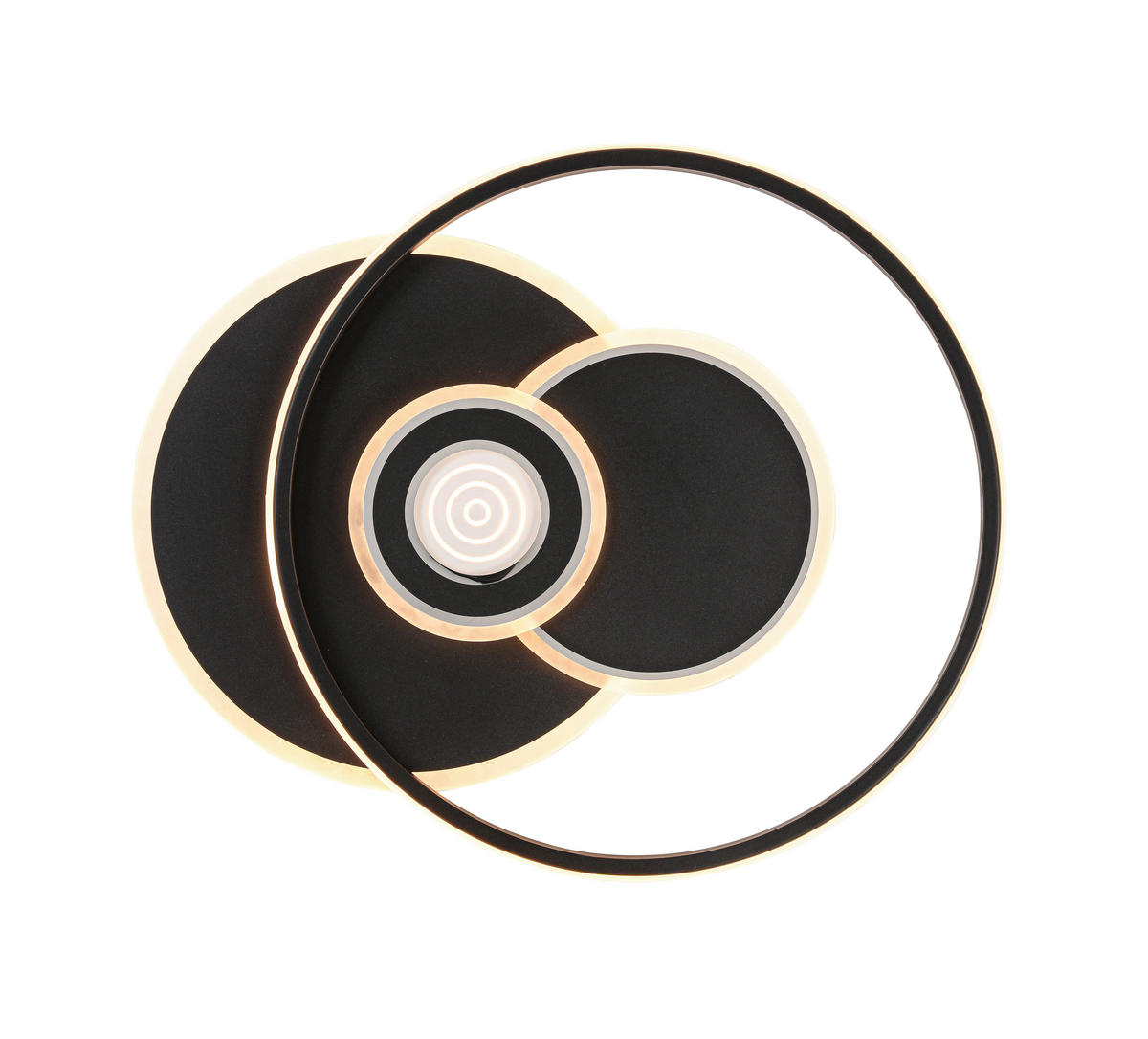 LED-DECKENLEUCHTE 54,5/46/6 cm    - Chromfarben/Schwarz, Design, Kunststoff/Metall (54,5/46/6cm) - Novel