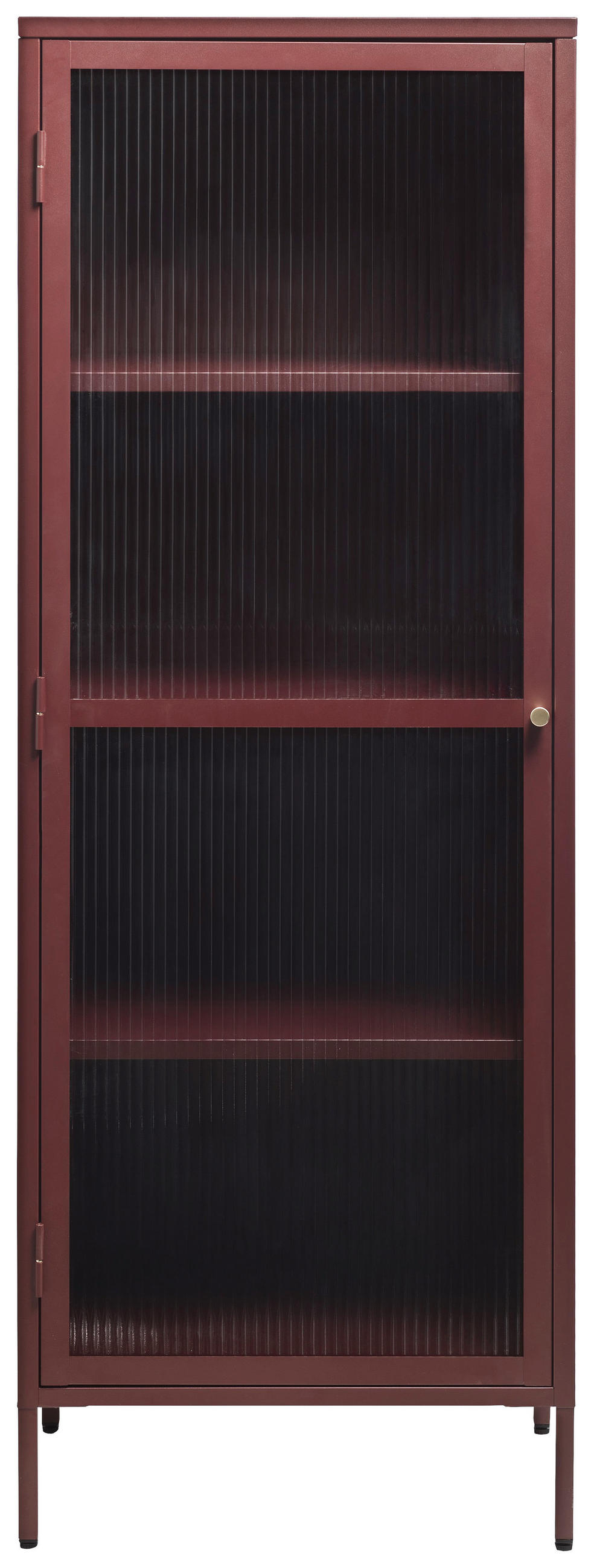 VITRINSKÅP guldfärgad, vinröd  58/160/40 cm  - vinröd/guldfärgad, Design, metall/glas (58/160/40cm) - Lomoco