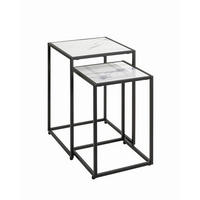 BEISTELLTISCHSET quadratisch Schwarz, Weiß  - Schwarz/Weiß, Trend, Holzwerkstoff/Metall (28/33/28/33/43/50cm)