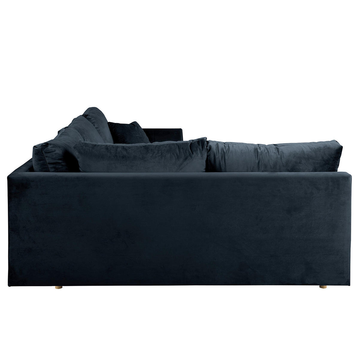 ECKSOFA Ariella in Samt Dunkelblau  161/231 cm  - Naturfarben/Dunkelblau, Design, Holz/Textil (161/231cm) - Livetastic