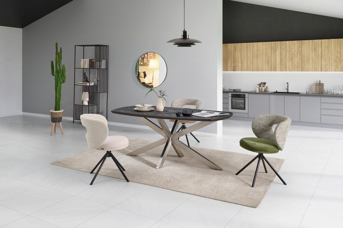 STOL ZA BLAGOVAONICU  crna  drvo, metal      - prirodne boje/crna, Moderno, drvo/metal (180/100/76cm) - MID.YOU