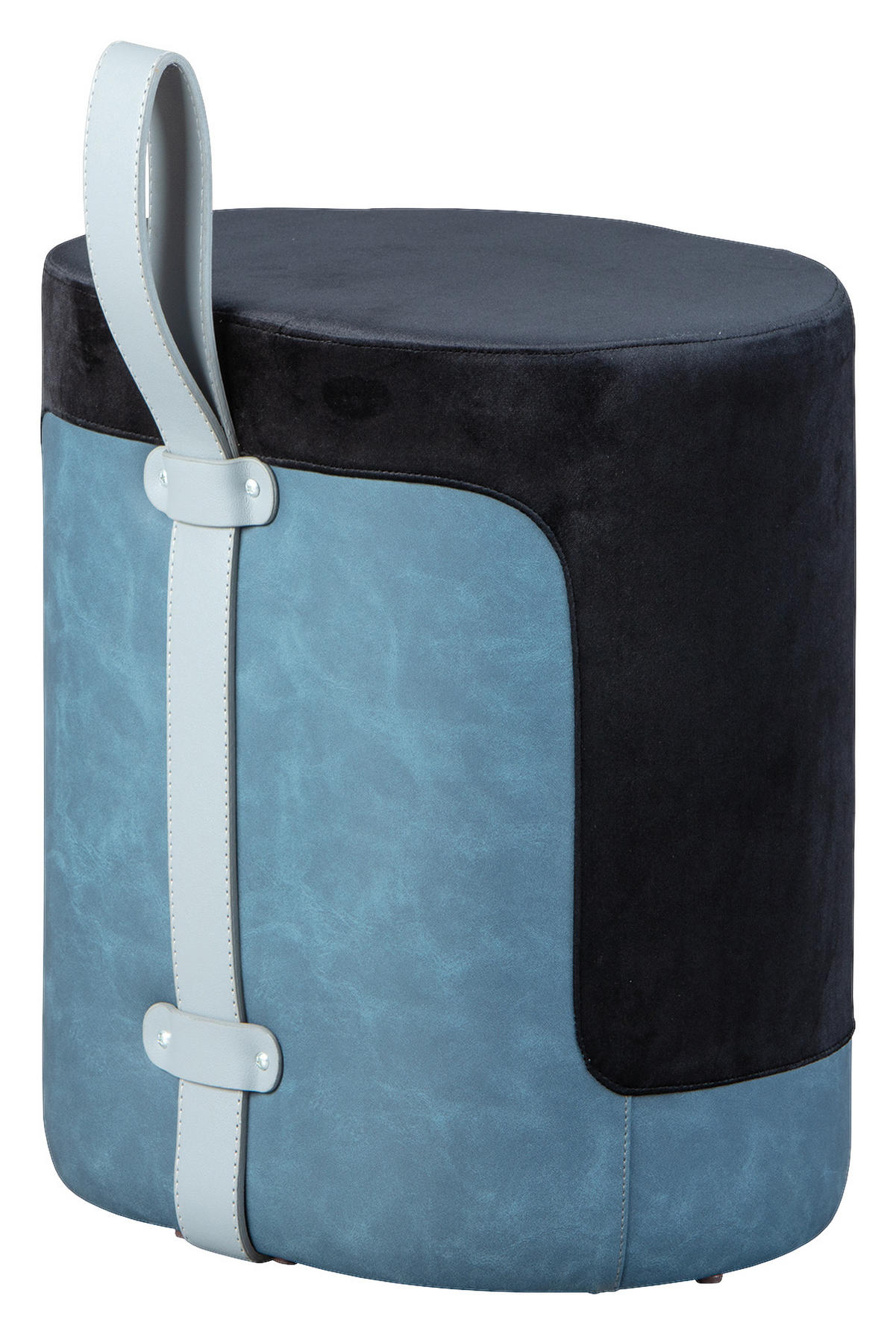 TABURETKA, plast, textil, kompozitné drevo, 38/43/32,5 cm - modrá/čierna, Konventionell, kompozitné drevo/textil (38/43/32,5cm) - MID.YOU