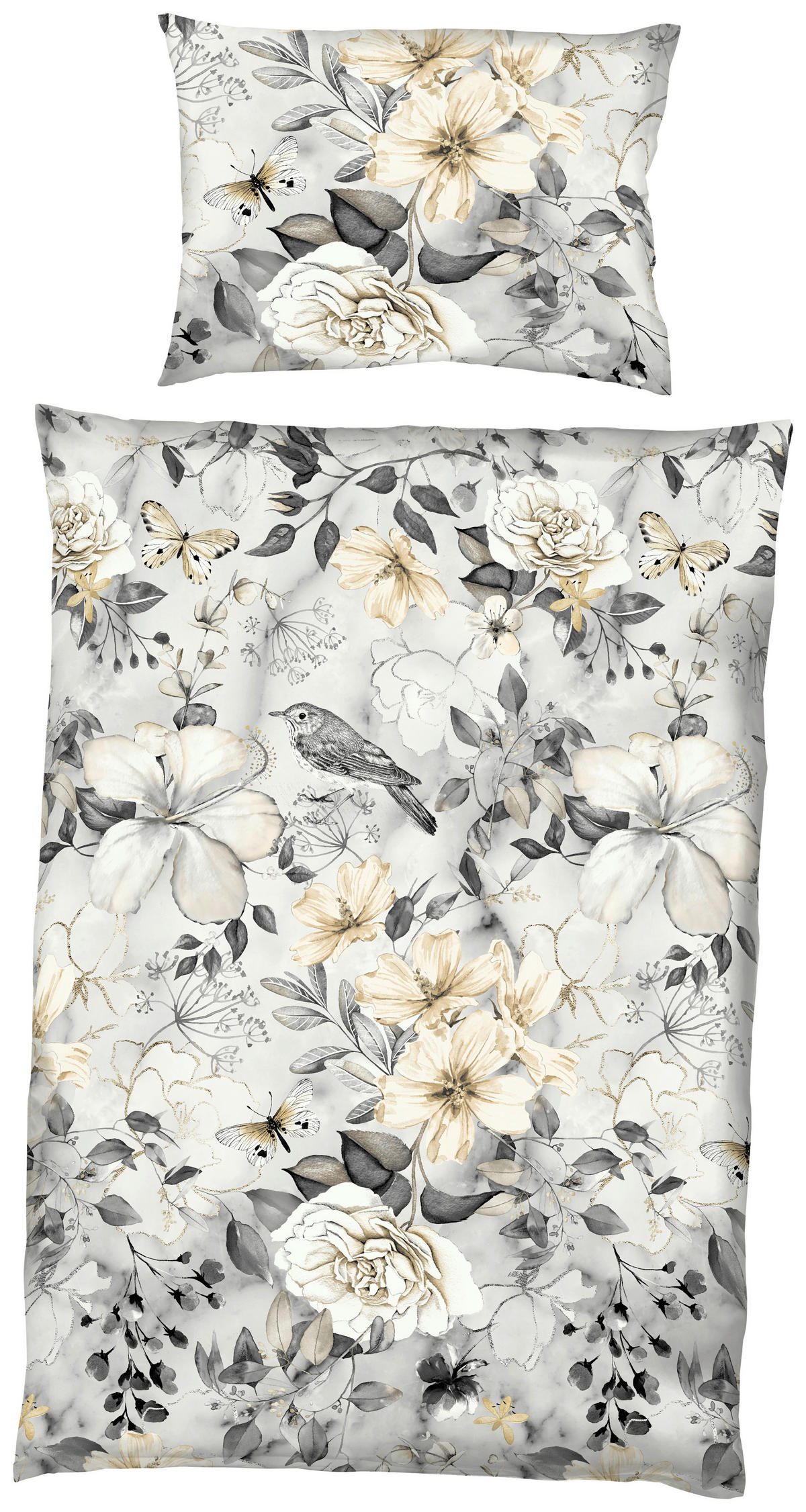 BETTWÄSCHE Jahreskollektion Makosatin 140/200 cm  - Anthrazit, Design, Textil (140/200cm) - Kaeppel
