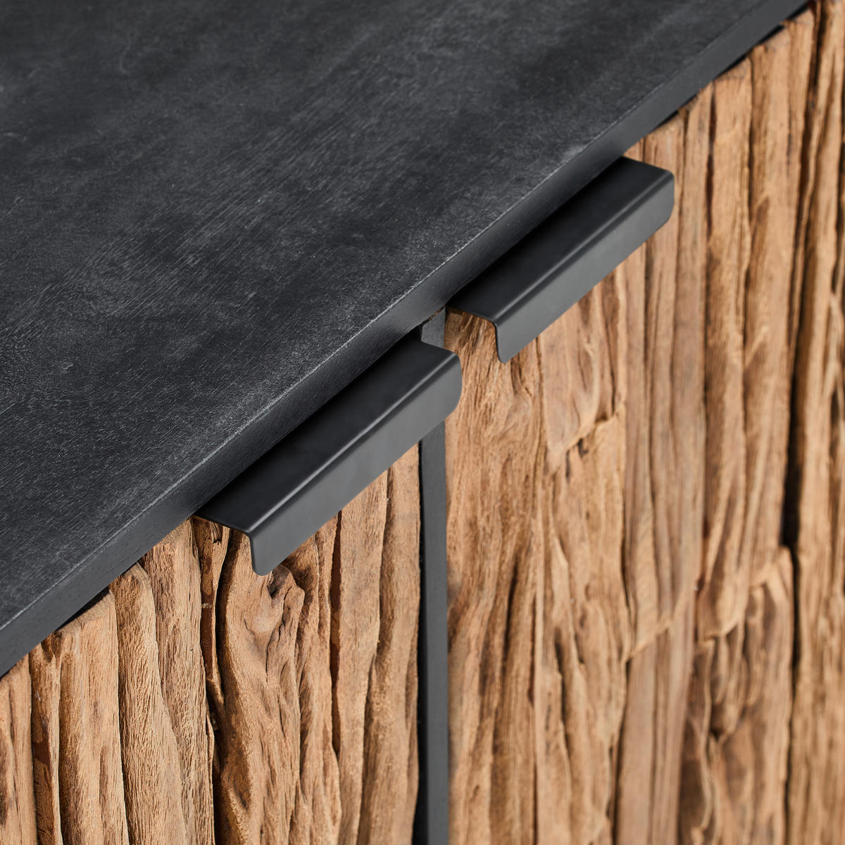 SIDEBOARD  150/75/40 cm 3 Schublade(n)  - Schwarz/Naturfarben, Design, Holz/Metall (150/75/40cm) - Livetastic