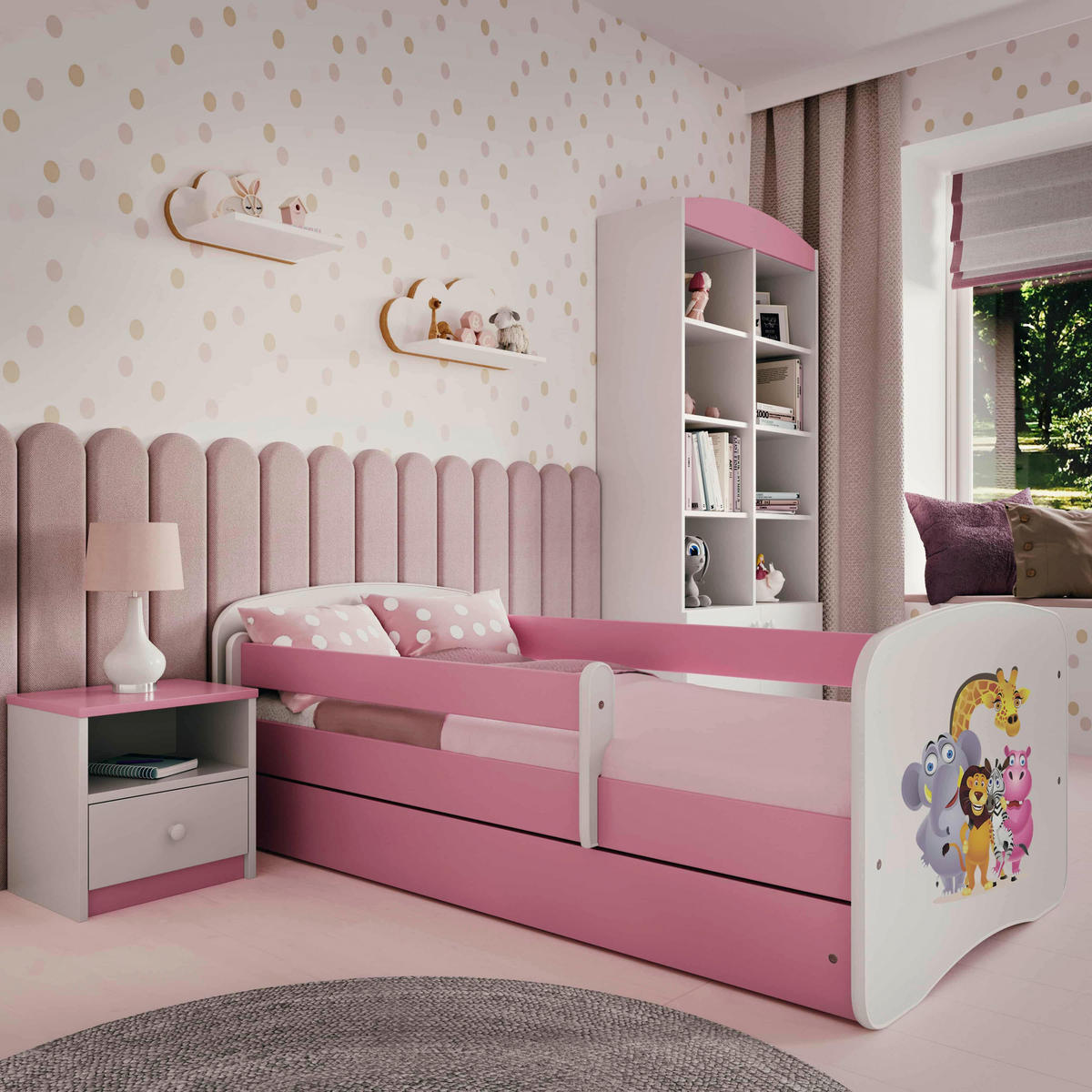 KINDER-/JUNIORBETT - Pink/Birkefarben, MODERN, Holz/Holzwerkstoff (80/160cm) - MID.YOU