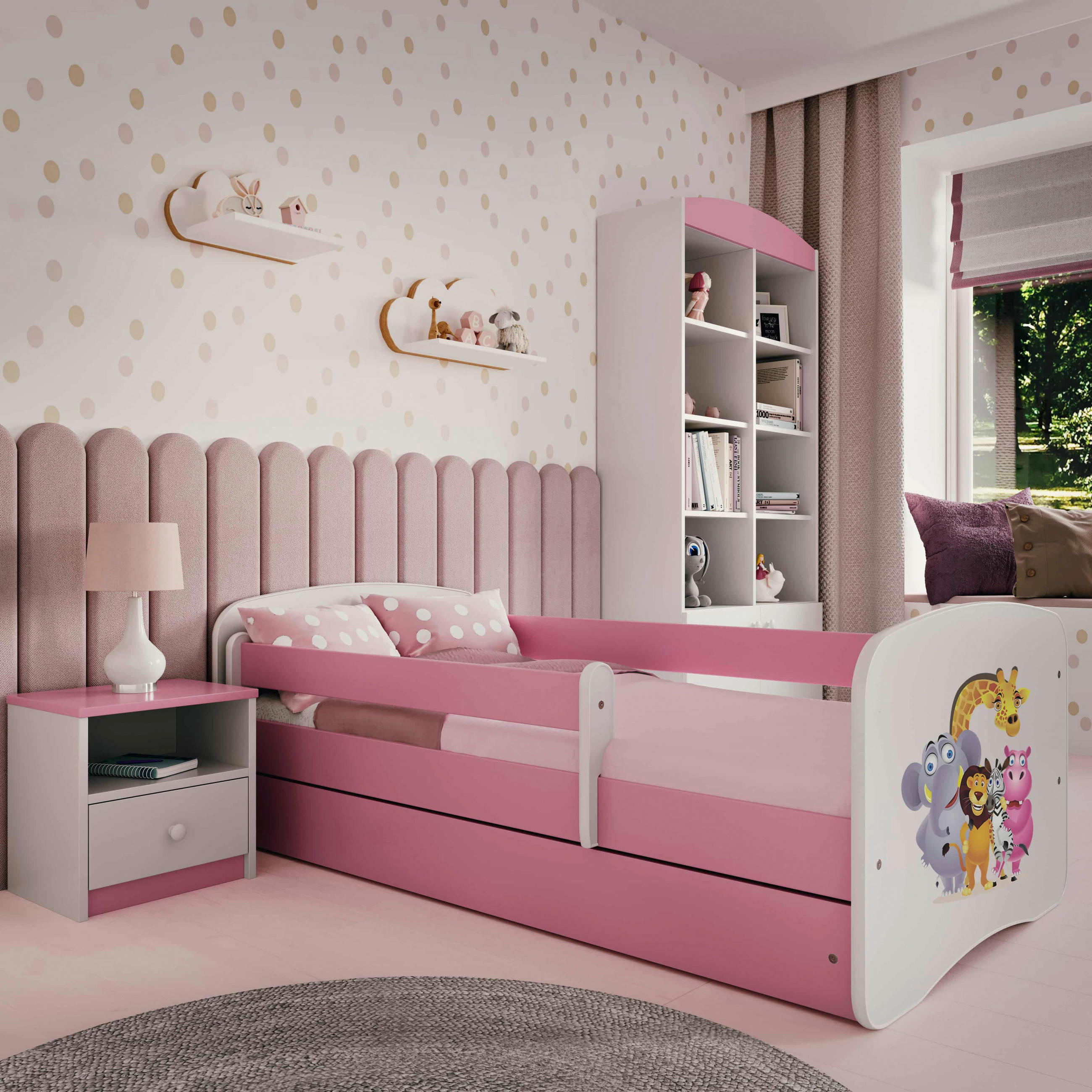 Mid.you Kinder-/Juniorbett Babydreams Weiß, Pink 80x160 cm