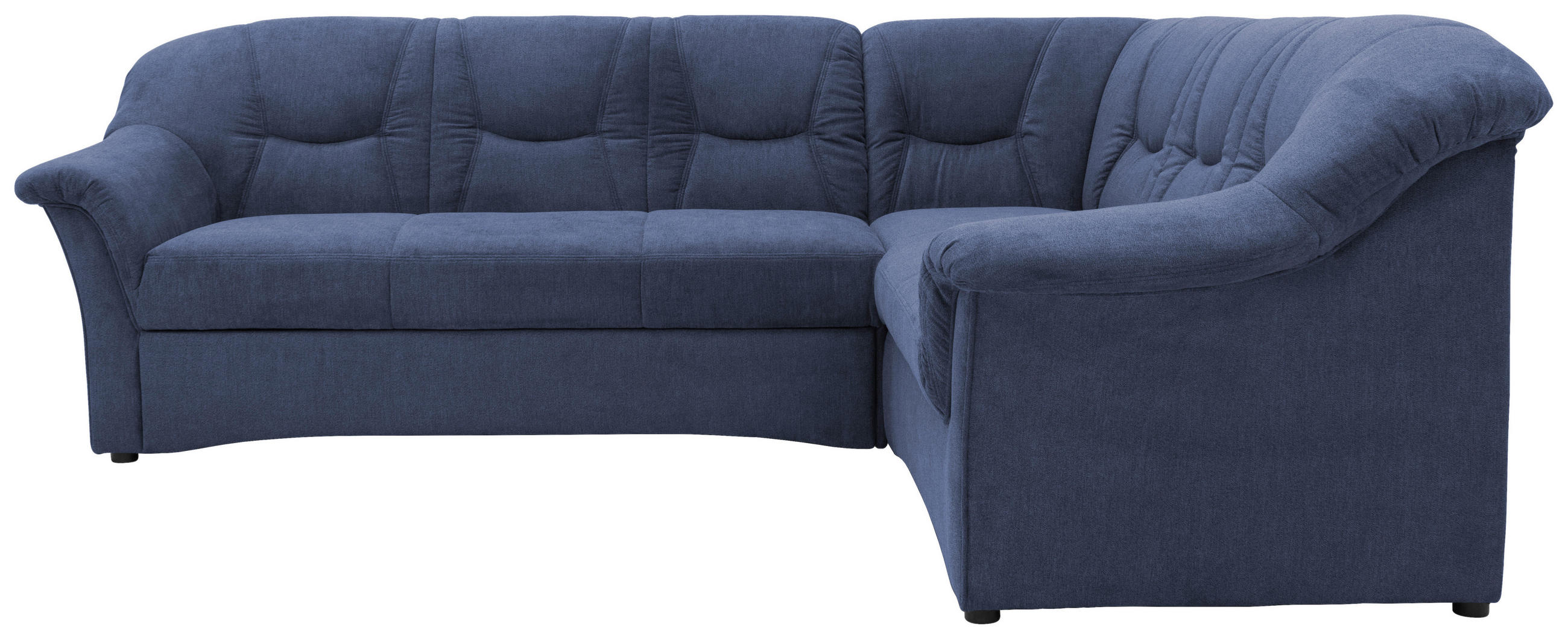 ECKSOFA Dunkelblau Mikrofaser  - Schwarz/Dunkelblau, KONVENTIONELL, Kunststoff/Textil (240/190cm) - MID.YOU