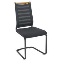 SCHWINGSTUHL  in Flachgewebe, Netz  - Eichefarben/Anthrazit, Design, Holz/Textil (47/99/59cm) - Venjakob