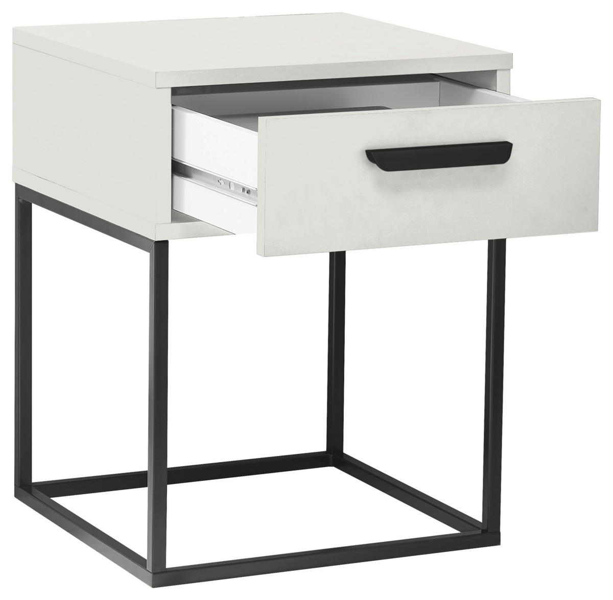 NOĆNI ORMARIĆ crna, bijela   - bijela/crna, Moderno, drvni materijal/metal (40/52/38,5cm) - Livetastic