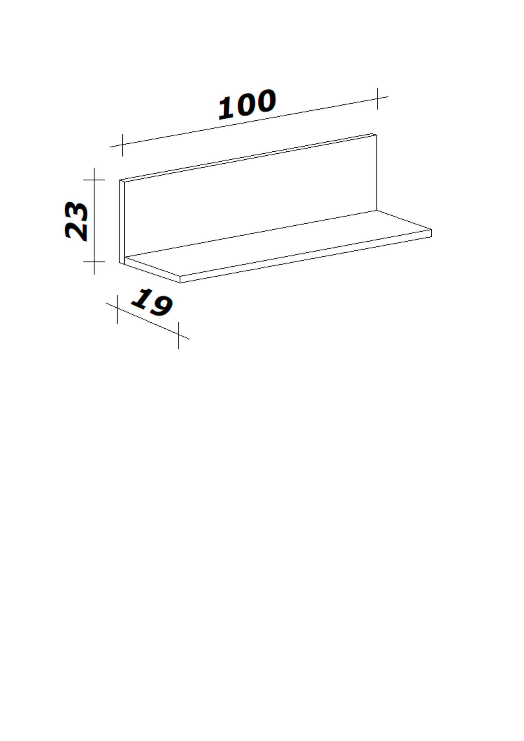 WANDBOARD in 100/22,8/18,6 cm Eiche Artisan  - Eiche Artisan, KONVENTIONELL, Holzwerkstoff (100/22,8/18,6cm) - FlexWell