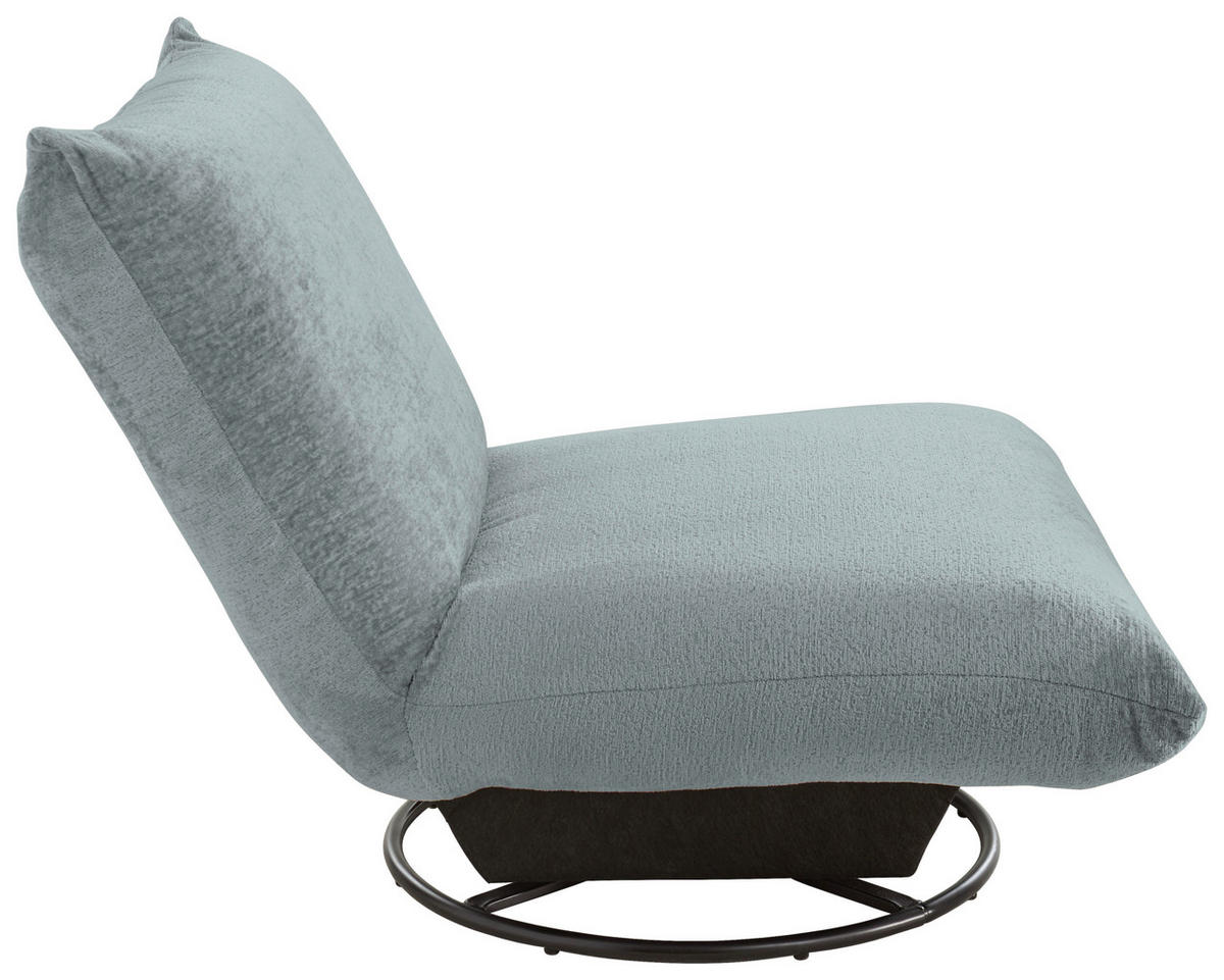 RELAXSESSEL Lesesessel Bouclé    - Schwarz/Hellblau, Design, Textil/Metall (100/78/96cm) - Livetastic