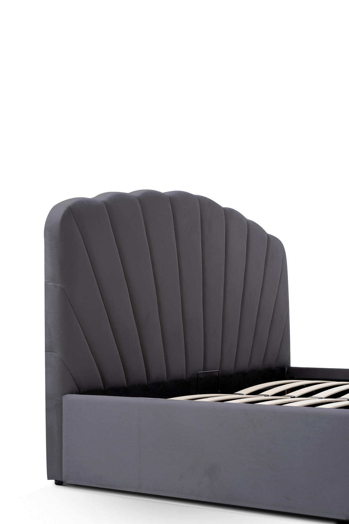 POLSTERBETT Lattenrost, Bettkasten 180/200 cm  in Grau  - Schwarz/Naturfarben, Trend, Holz/Kunststoff (180/200cm) - Ambia Home