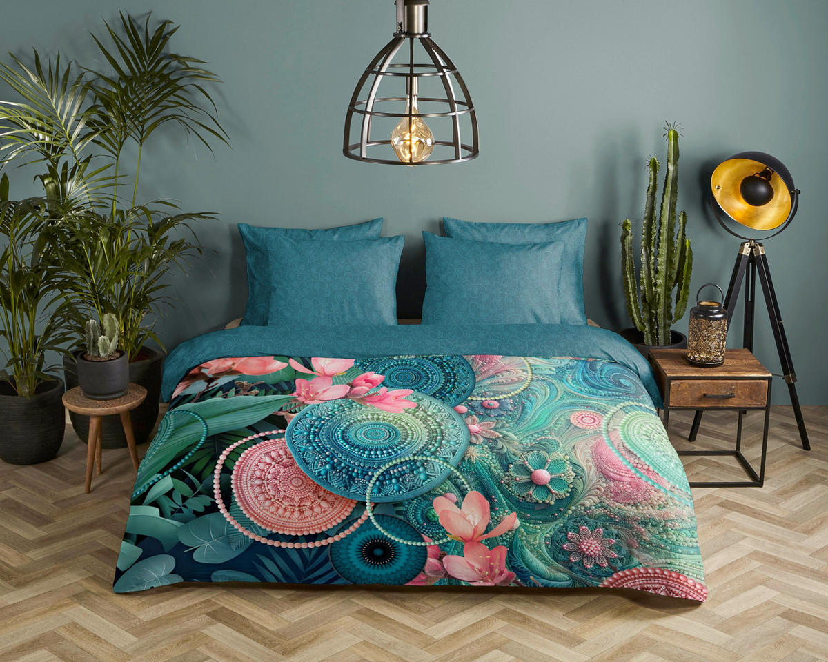 WENDEBETTWÄSCHE 2-teilig HIP Satin 140/200 cm  - Hellrosa/Hellgelb, Basics, Textil (140/200cm)