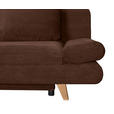 SCHLAFSOFA mit Schlafen auf Sitzhöhe, haustierfreundlicher Bezug Cord Dunkelbraun - Dunkelbraun/Buchefarben, KONVENTIONELL, Holz/Textil (200/75/85cm) - Carryhome