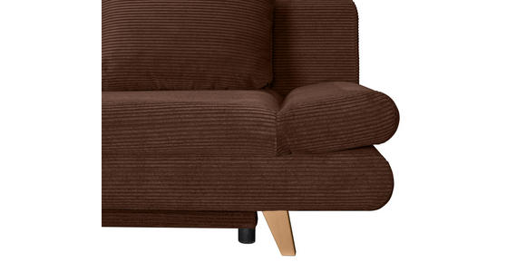 SCHLAFSOFA mit Schlafen auf Sitzhöhe, haustierfreundlicher Bezug Cord Dunkelbraun - Dunkelbraun/Buchefarben, KONVENTIONELL, Holz/Textil (200/75/85cm) - Carryhome