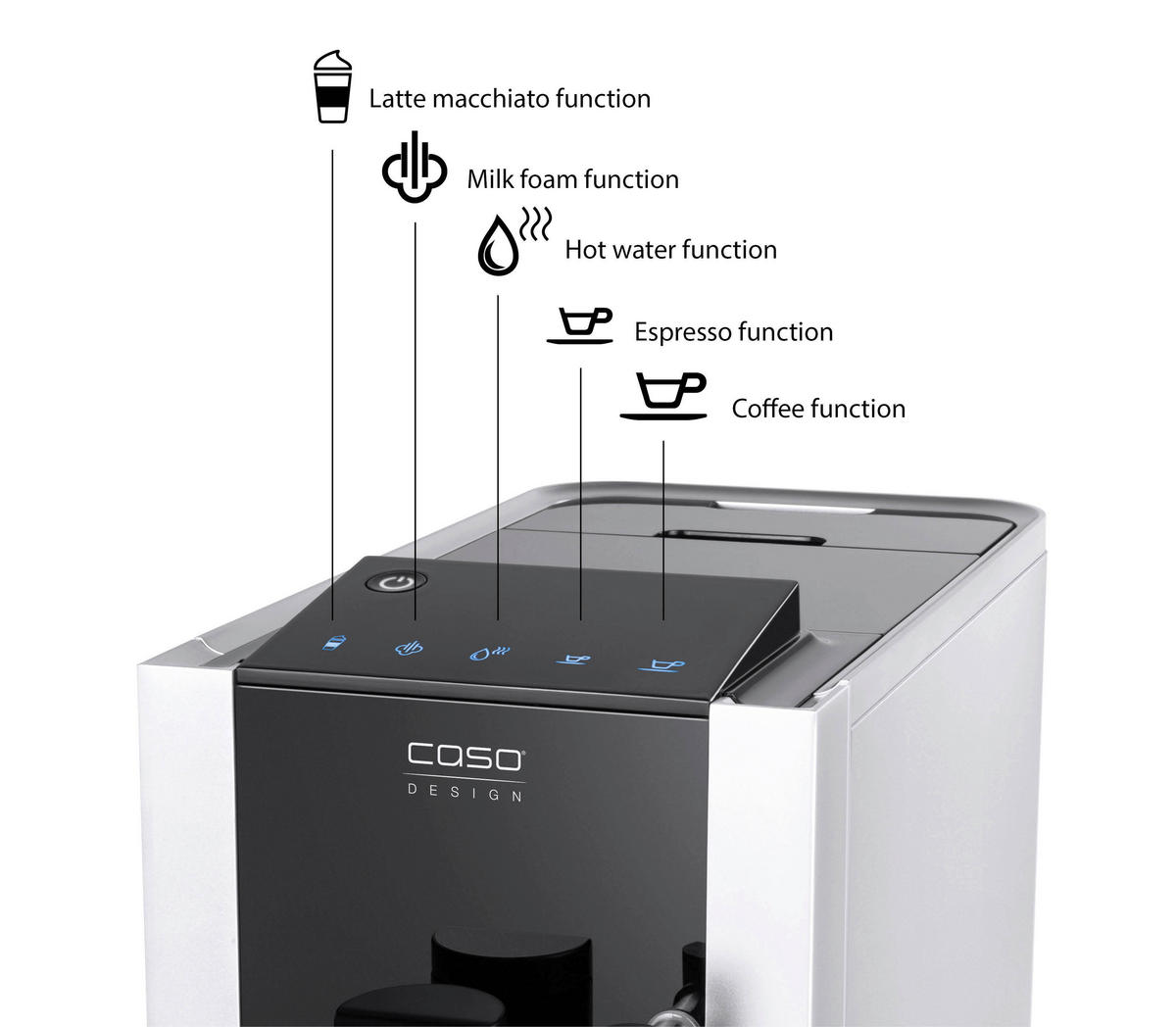 KAFFEEVOLLAUTOMAT  - Silberfarben/Schwarz, Basics (18/33,5/40cm) - CASO Design