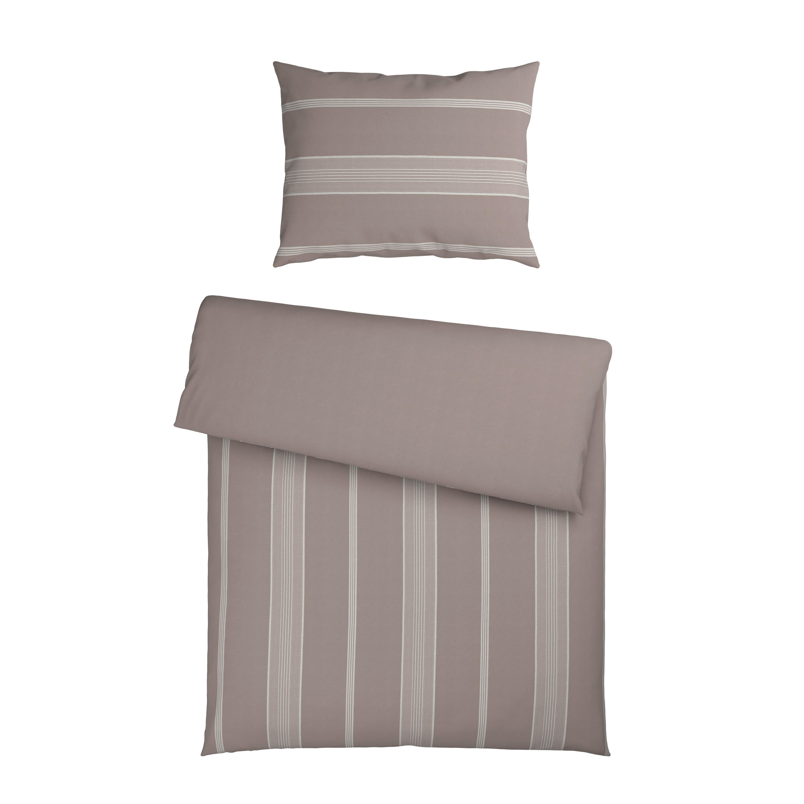 BETTWÄSCHE 2-teilig REMSA Flanell 140/220 cm  - Taupe, KONVENTIONELL, Textil (140/220cm) - Esposa