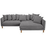 ECKSOFA Grau Chenille  - Buchefarben/Grau, KONVENTIONELL, Holz/Textil (276/162cm) - Carryhome