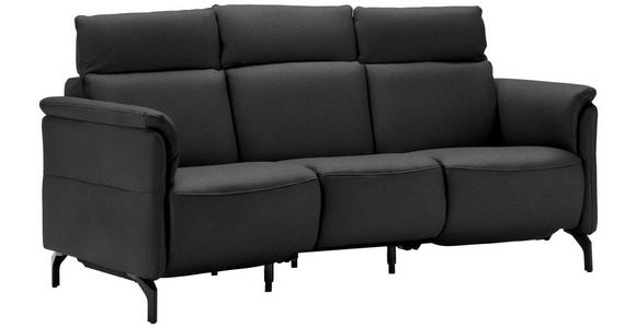 TRAPEZSOFA in Mikrofaser Dunkelgrau - Dunkelgrau/Schwarz, KONVENTIONELL, Textil/Metall (221/103/95cm) - Dieter Knoll