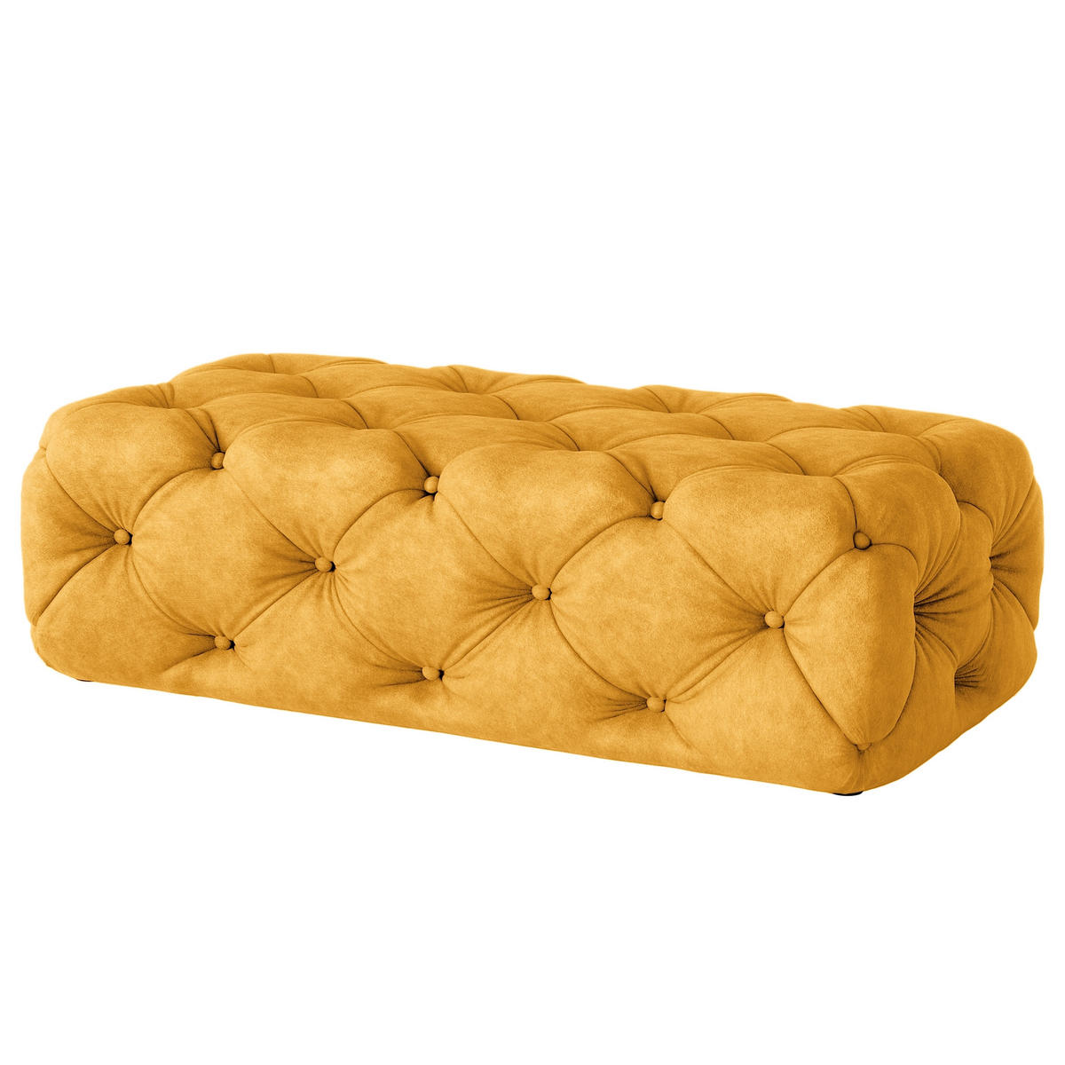 HOCKER in Textil Senfgelb  - Senfgelb/Schwarz, Design, Kunststoff/Textil (130/39/65cm) - P & B