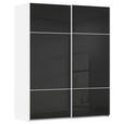 SCHWEBETÜRENSCHRANK 162/223/68 cm 2-türig Schwarz, Weiß  - Schwarz/Weiß, KONVENTIONELL, Glas/Holzwerkstoff (162/223/68cm) - Novel