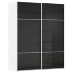 SCHWEBETÜRENSCHRANK 162/223/68 cm 2-türig Schwarz, Weiß  - Schwarz/Weiß, KONVENTIONELL, Glas/Holzwerkstoff (162/223/68cm) - Novel