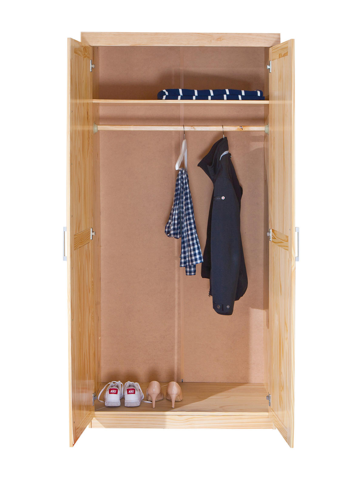 DREHTÜRENSCHRANK 95/190/55 cm 2-türig Kieferfarben  - Alufarben/Kieferfarben, LIFESTYLE, Holz/Metall (95/190/55cm) - MID.YOU