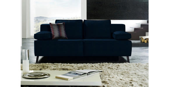 SCHLAFSOFA Percy in Dunkelblau  - Schwarz/Dunkelblau, KONVENTIONELL, Textil/Metall (197/91/88cm) - Novel