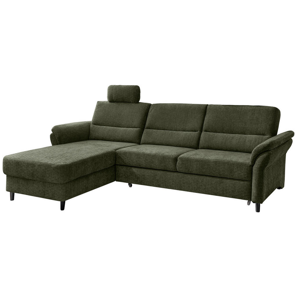 Thumbnail - Livetastic Ecksofa, Olivgrün, Textil, Buche, 5-Sitzer, Ottomane links, L-Form, 279x176 cm, Made in EU, Schlafen auf Sitz...