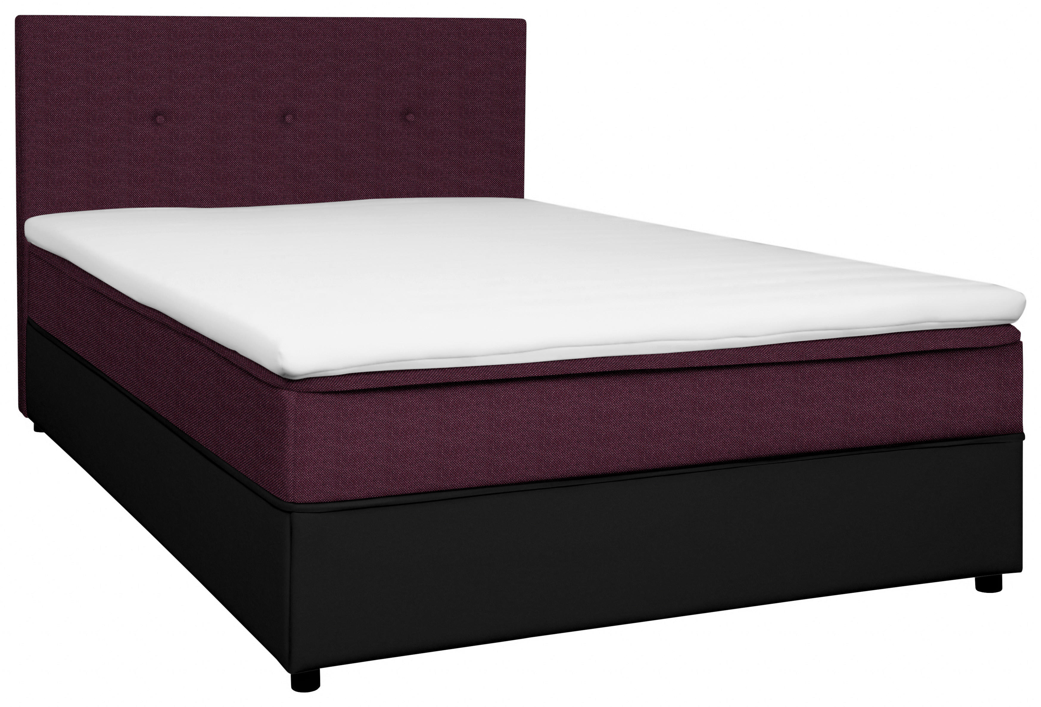 BOXBETT 120/200 cm  in Schwarz, Brombeere  - Brombeere/Schwarz, KONVENTIONELL, Holz/Textil (120/200cm) - Boxxx