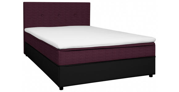 BOXBETT 120/200 cm  in Schwarz, Brombeere  - Brombeere/Schwarz, KONVENTIONELL, Holz/Textil (120/200cm) - Carryhome