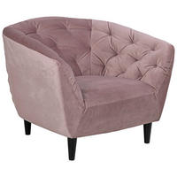 CHESTERFIELD-SESSEL Samt Rosa    - Schwarz/Rosa, Trend, Holz/Textil (97/79/84cm) - Ambia Home