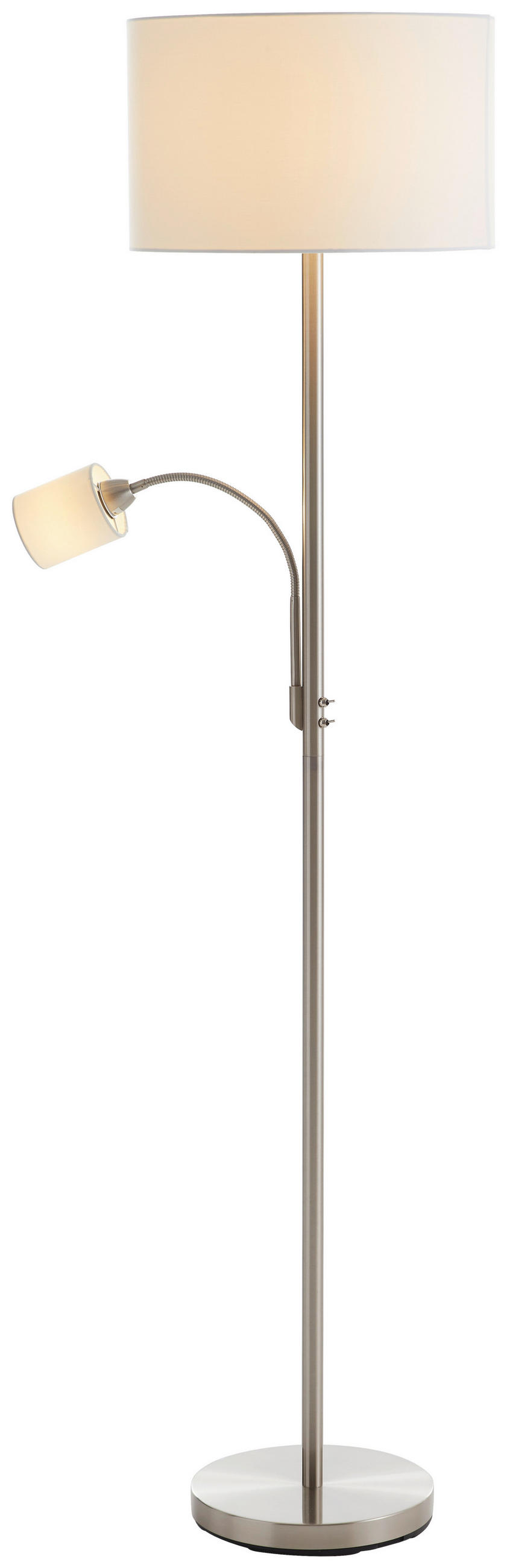 STOJACIA LAMPA, 40/170 cm  - biela/niklová, Konventionell, kov/textil (40/170cm) - Trio Leuchten
