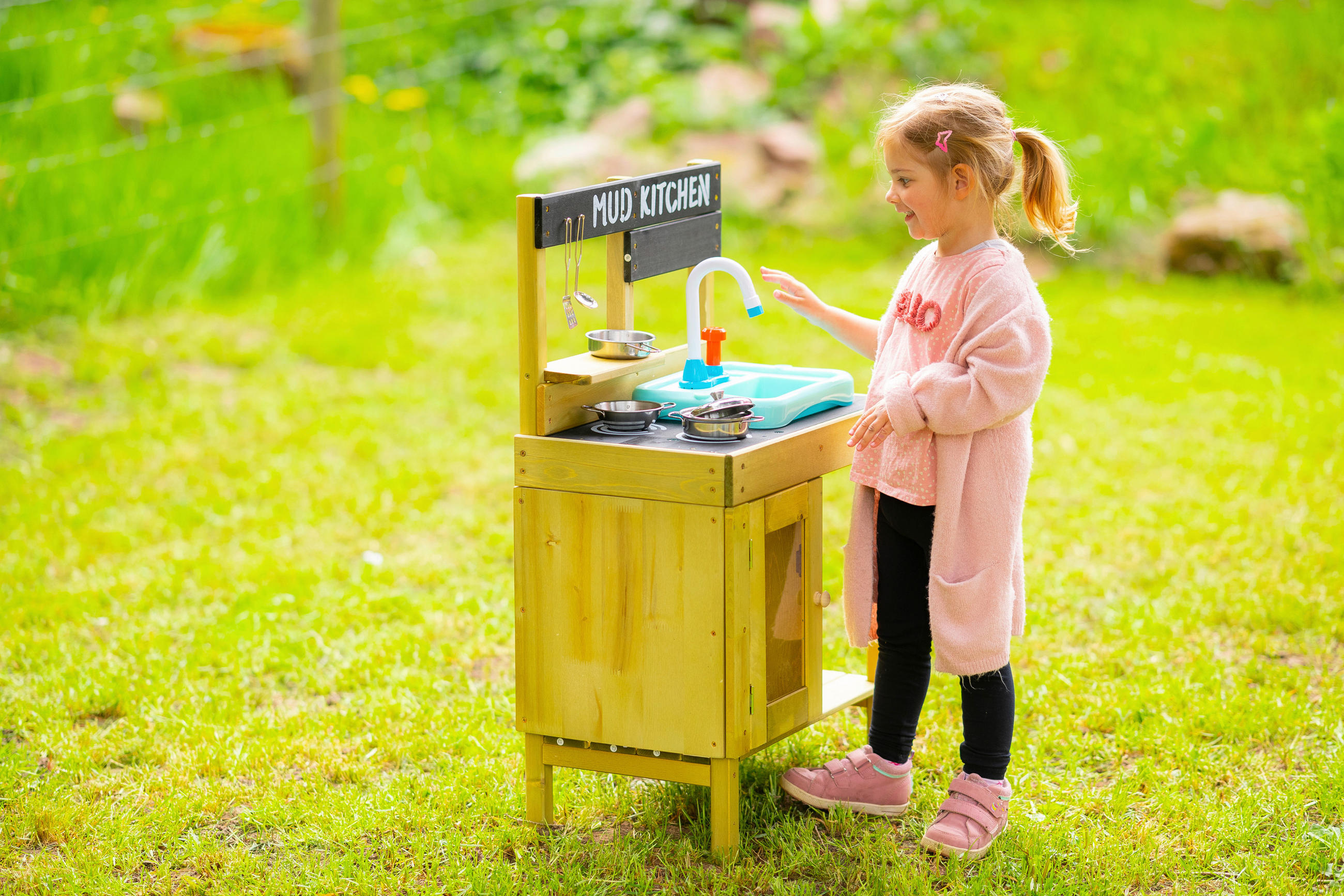 MATSCHKÜCHE Holz Kieferfarben  - Kieferfarben, KONVENTIONELL, Holz (55/33/88cm) - Ambia Garden