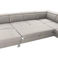 WOHNLANDSCHAFT inkl.Funktionen Ecru Webstoff  - Ecru/Silberfarben, Design, Textil/Metall (168/320/226cm) - Xora
