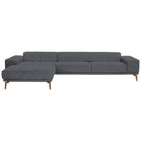ECKSOFA in Flachgewebe Anthrazit  - Wildeiche/Anthrazit, Design, Holz/Textil (193/334cm) - Niels Andersson