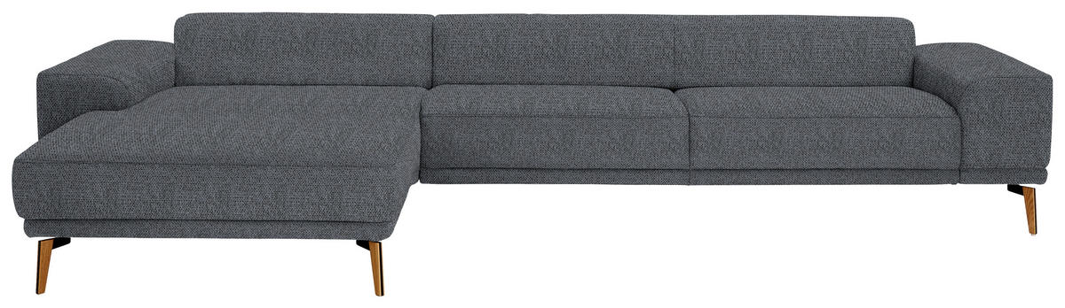 ECKSOFA in Flachgewebe Anthrazit  - Wildeiche/Anthrazit, Design, Holz/Textil (193/334cm) - Niels Andersson