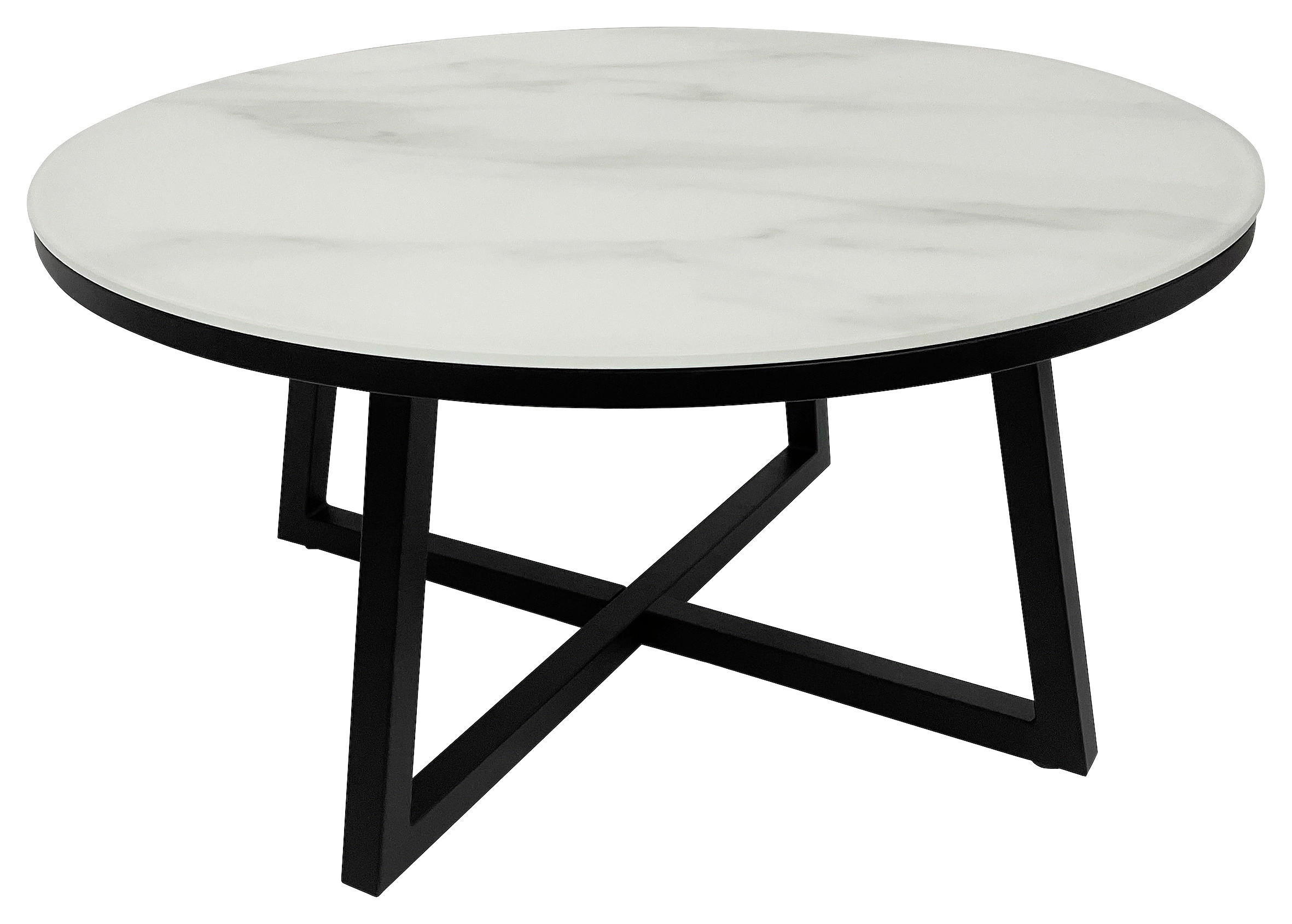 COUCHTISCH Metall, Glas 80/80/40 cm  - Weiss/Schwarz, Design, Glas/Metall (80/80/40cm) - Xora