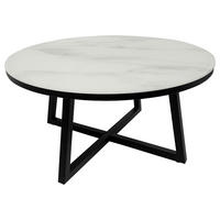 COUCHTISCH ESG 80/80/40 cm rund Schwarz, Weiß  - Schwarz/Weiß, Design, Glas/Metall (80/80/40cm) - Xora